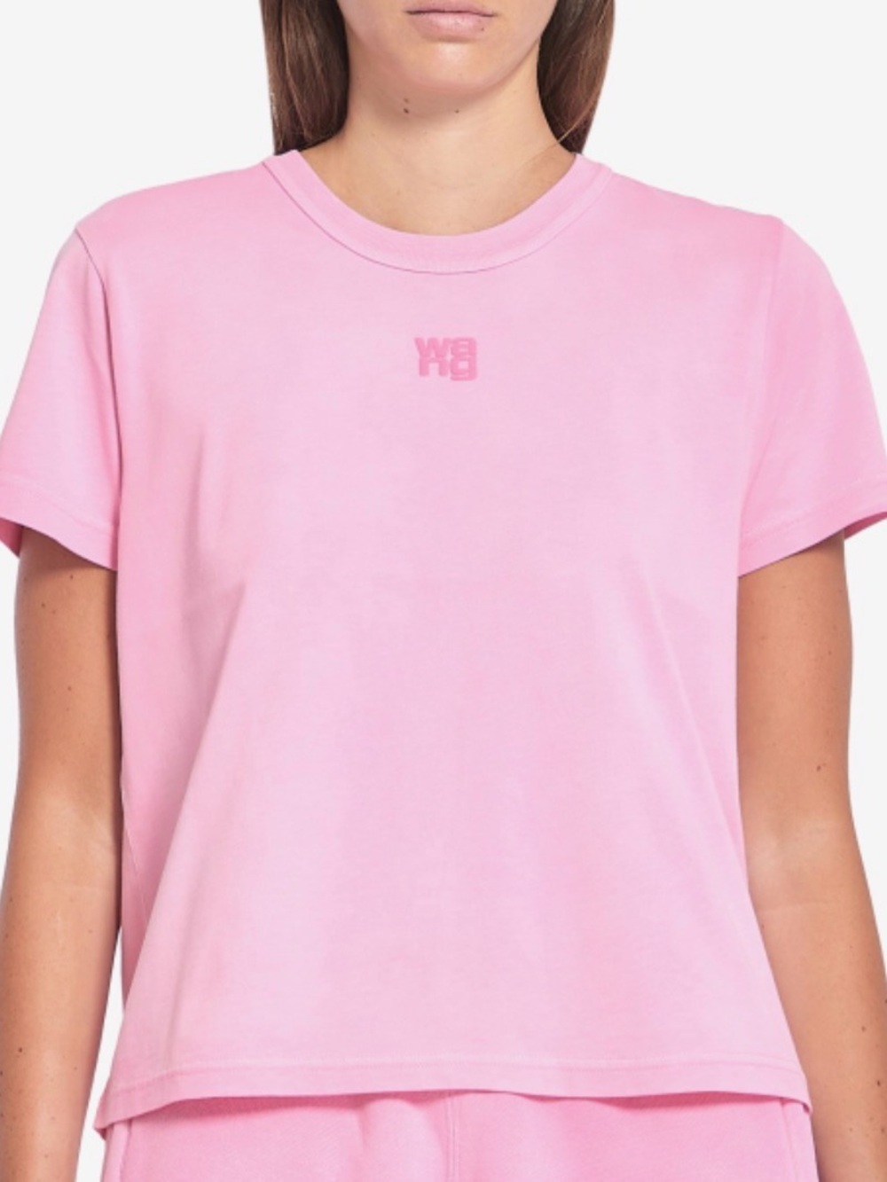 🆕 NWT ALEXANDER WANG Pink Crewneck Logo T-Shirt